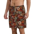 thumbnail image 2 of KLL Coffee Stamp Men's Casual Summer Beach Shorts Hawaiian Shorts with Pockets-Medium, 2 of 5