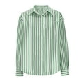 thumbnail image 6 of bnaln Womens Striped Button Down Shirts Classic Long Sleeve Stylish Collared Office Work Blouses Tops Ladies Tops Summer Dressy Business Casual Work Shirts Beach Vacation Outfit, 6 of 8