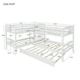 thumbnail image 7 of Twin L-Shaped Corner Bunk Bed and Loft Bed with Trundle Solid Wood Twin Bunk Bed Loft Bed with Guardrail, 5 Bed Bunk, 7 of 7