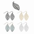thumbnail image 3 of Textured Filigree Leaf Drop Earrings ( Variety Colors Available ) By DOBBI, 3 of 3