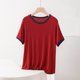 thumbnail image 1 of mfyjkho Tops Para Mujer, Blusa Informal De Cuello Redondo De Manga Corta Y Color Liso Para Mujer, De Gran Tamaño Y Moda Tops De Gimnasio Para Mujer Xxxxxl, 1 of 6