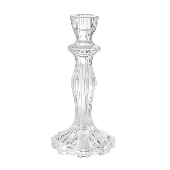 The Pioneer Woman 8” Decorative Clear Glass Taper Candle Holder, Large