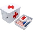 thumbnail image 5 of Antiguo botiquín de primeros auxilios familiar, tanque de medicina, caja de almacenamiento de medicina de metal rojo, blanco, 22,5*16,5*16cm JAMW Sencillez, 5 of 5