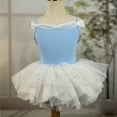 thumbnail image 6 of Moocorvic Girls Ballet Dance Dress Skirt Girls Gymnastics Leotards Backless Dress Outfit Costume 15-16 Years,Light Blue, 6 of 7