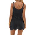 thumbnail image 3 of Womens Crochet 2 Piece Sets Y2k Hollow Out Knitted Tank Top Mini Skirt Set Summer Beach Coverup Outfits Black XL, 3 of 9