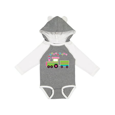 

Inktastic Valentine Heart Train Gift Baby Boy or Baby Girl Long Sleeve Bodysuit
