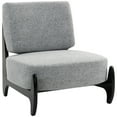 thumbnail image 1 of HOMCOM Accent Chair, Bedroom Chair with Wide Seat, Wood Frame, Grey, 1 of 10