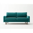 thumbnail image 3 of Pemberly Row 70" Round Arm Upholstered Modern Velvet Sofa in Blue, 3 of 15