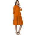 thumbnail image 3 of eloria Women Summer A-Line Button Down Casual Short Midi Dress Color: Orange|Size: XL, 3 of 7