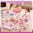 thumbnail image 3 of Chuvikid  Baby Doll Toy Set, Stroller Bed Highchair ,Convenient Handbag and Travel Storage Bag,Baby Doll Accessories Furniture Set for Girls Boys Gift Aged 3-12, 3 of 9