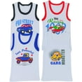 thumbnail image 3 of ToBeInStyle Boy's Pack of 4 Ultra-Soft Cotton Tank Tops - Cars - 8 Years Old, 3 of 6