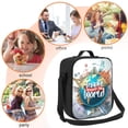 thumbnail image 5 of Honeii Travel Around The World Print Insulated Lunch Bag, Reusable Lunch Box for Adult, Leakproof Cooler Bag for Work Office Travel Picnic, 5 of 7