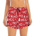 thumbnail image 2 of KLL Christmas Hohoho Pattern Shorts Women,Athletic Shorts High Waisted Running Shorts Pocket Sporty Short Gym Elastic Workout Shorts-X-Large, 2 of 7