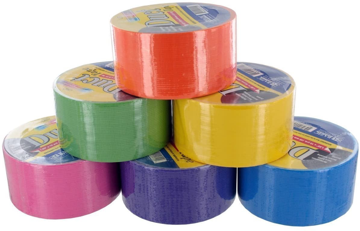 Bazic Assorted Neon Bright color 1.89"x 10 yrd duct tape Wholesale 48mm x 9.15m 