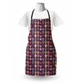 thumbnail image 3 of Folk Apron, Valentine's Day Pattern with Colorful Hearts, Unisex Kitchen Bib with Adjustable Neck for Cooking Gardening, Adult Size, Dark Lavender Multicolor, by Ambesonne, 3 of 4