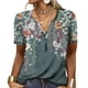 thumbnail image 3 of Camiseta estampada para mujer, camiseta de verano con cuello abotonado para mujer, jersey de verano para mujer con cuello abotonado de mayor durabilidad, 3 of 5