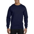 thumbnail image 1 of Hanes Men's Long Sleeve Beefy-T T-Shirts, Navy, Medium, 1 of 6