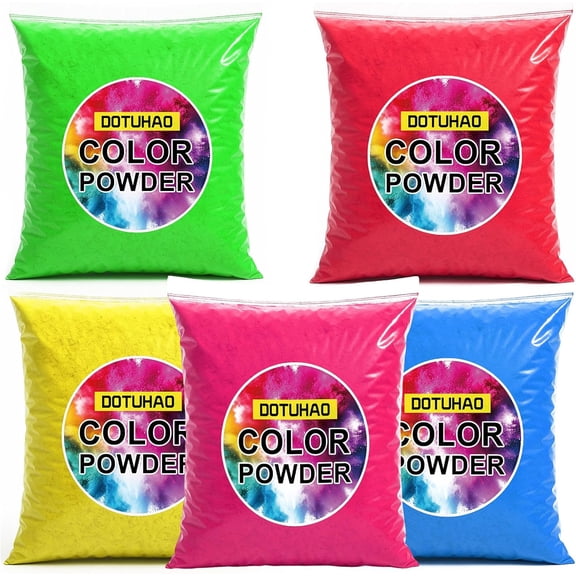 Color Powder - 5 Color Run Powders, 3.5oz / 100g of Each Color, Holi Powder, Perfect for Colored Toss, and Car Burnout, Holi Festival, Parties, Colors Wars, Fun Runs, Summer Camps, Festivals