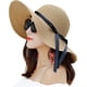 thumbnail image 1 of Sombrero de paja de ala ancha para mujer, gorra enrollable plegable y flexible, sombreros de playa de verano, 1 of 7