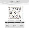 thumbnail image 4 of Fotbe Colorful Hearts Penguin Pattern Velvet Decorative Throw Pillow Covers with Elegant Piping, Soft Plush Cushion Cover for Sofa, Bed, Car, Office-18"x18", 4 of 8