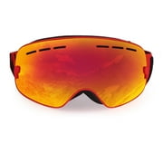 Masknan, Children Durable Snow Ski Goggles Double Lens Anti-Fog Windproof Mask Glasses, Red