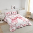 thumbnail image 3 of Erosebridal Girly Pink Bow Comforter Sets King Size, Damask Floral Comforters & Duvets, Cute Princess Decor, Reversible, 3 of 7