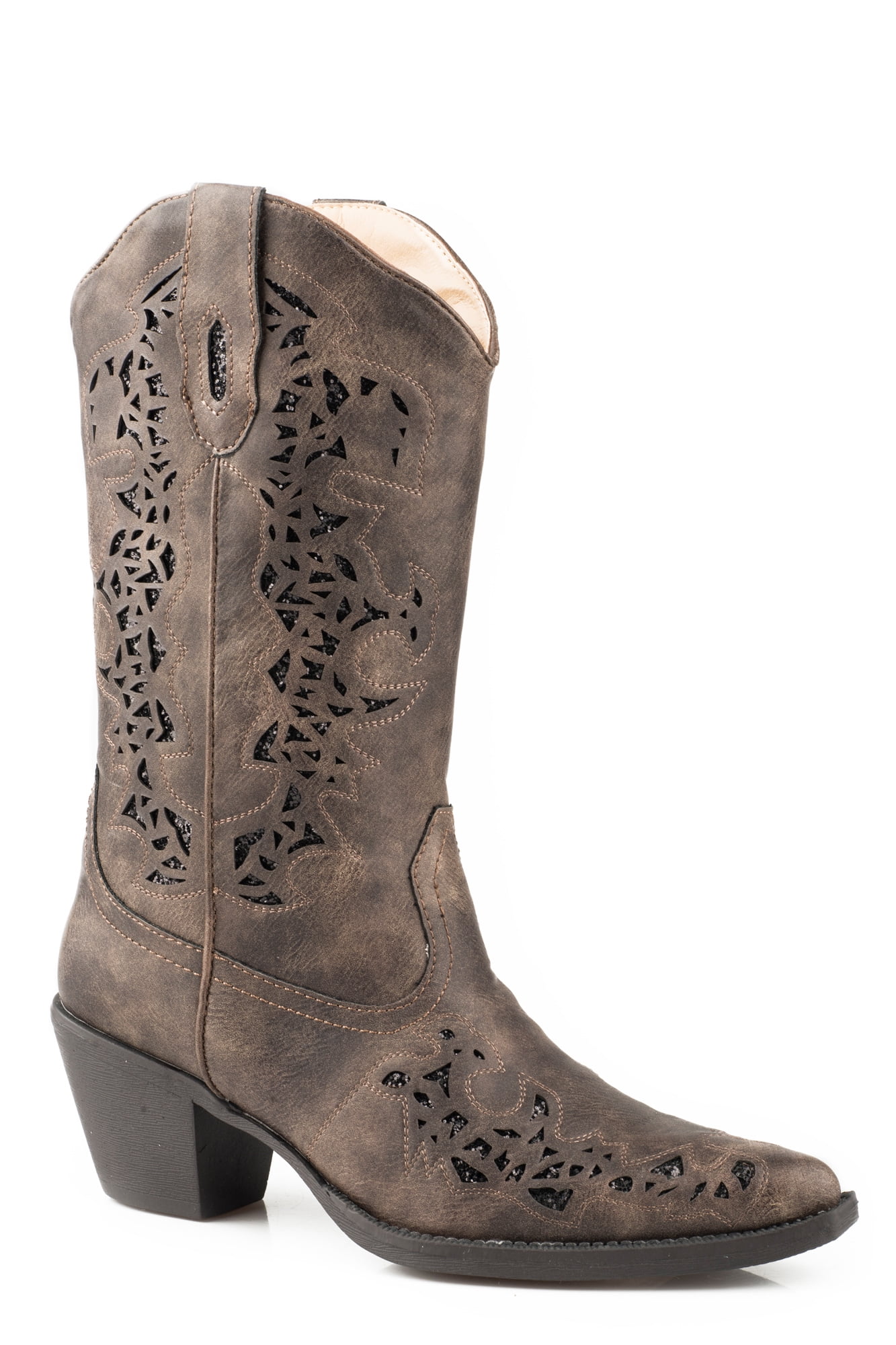 faux leather cowboy boots womens