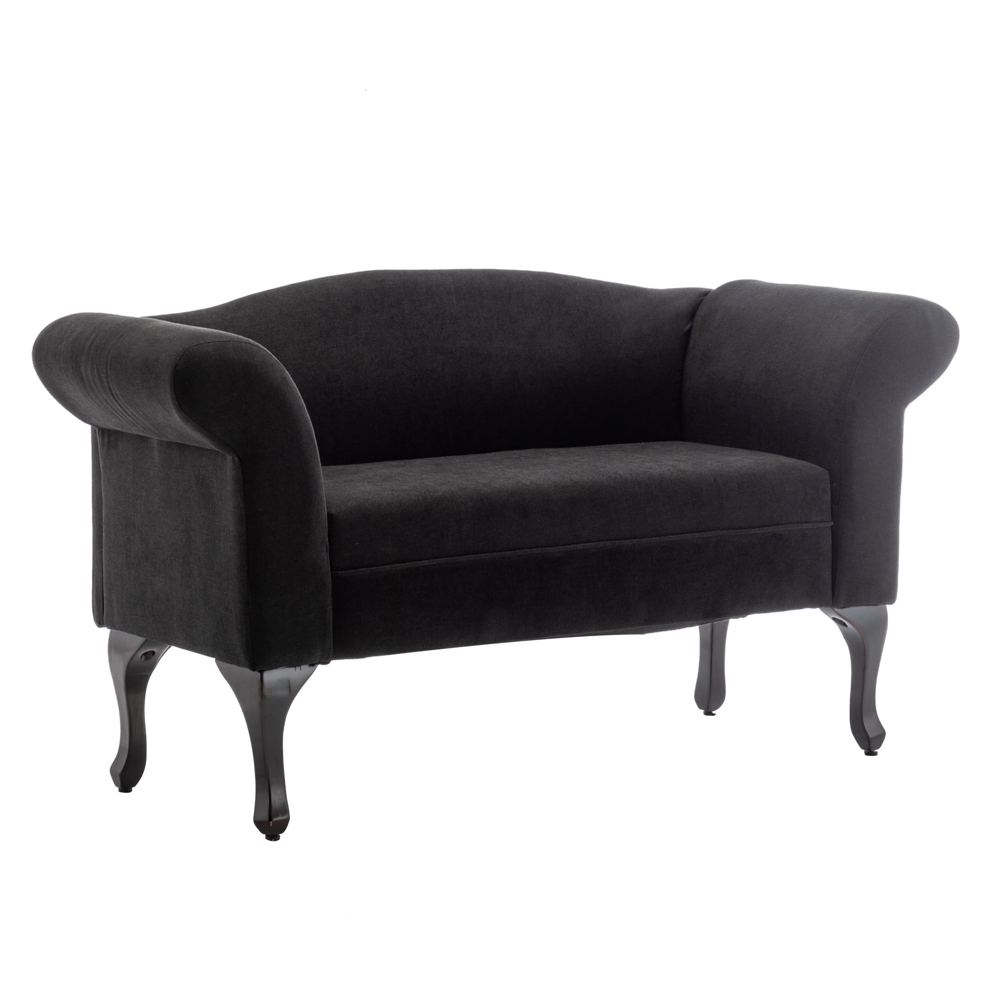 Mid Century Small Loveseat Sofa with Solid Wood Legs, 2Seater Linen