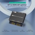 thumbnail image 2 of Divisor DisplayPort para dos monitores Divisor DP a DP Compatible con HDMI 8K@30HZ para pantallas múltiples simultáneas, 2 of 8