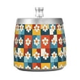 thumbnail image 7 of Yayeee Ashtray with Lid for Cigarette Smokeless Stainless Steel Home Ash Holder, Yellow Checkered Daisy, 7 of 7