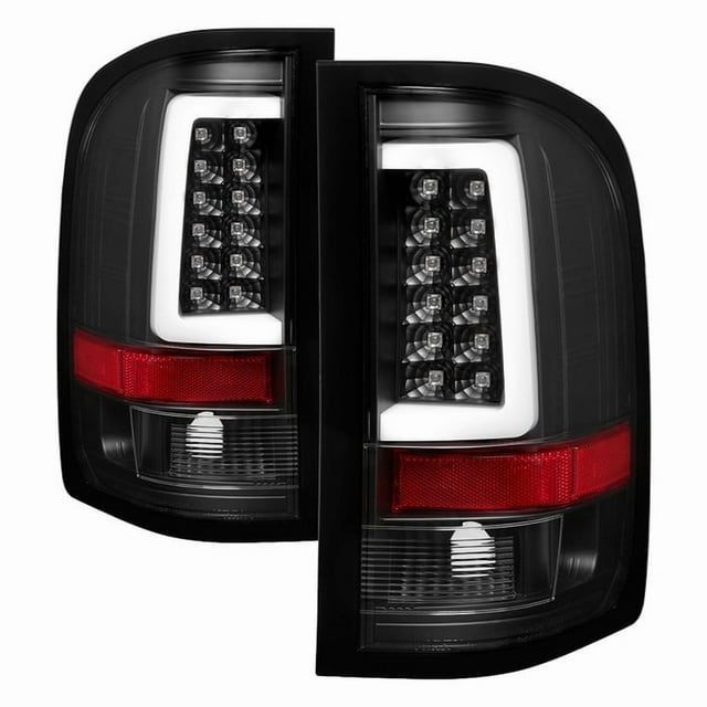 Spyder Automotive Tail Light Assembly - LED 5084088 Version 3; Clear Lens/Red Reflector; Black Housing; LED Bulb/Uses OE Reverse Bulb; Set Of 2; Light Bar Style