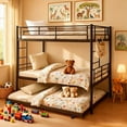 thumbnail image 6 of Twin Over Twin Metal Bunk Bed with trundle Black, 6 of 10