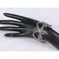 thumbnail image 2 of Womens Shiny Textured Starfish Stretch Bangle Cuff Statement Bracelet Silver, 2 of 5