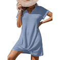 thumbnail image 1 of Vestido con Falda de Protección Solar, Informal, con Escote en V y , Color Azul , Talla L, 1 of 6
