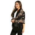 thumbnail image 3 of Sakkas Ginata Women's Large Casual Super Soft Embroidery Scarf Shawl Wrap Stole - Style4 - One Size Regular, 3 of 7