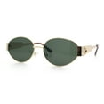 thumbnail image 5 of Womens Classic Retro Dad Fashion Oval Round Metal Rim Sunglasses Gold - Green, 5 of 8