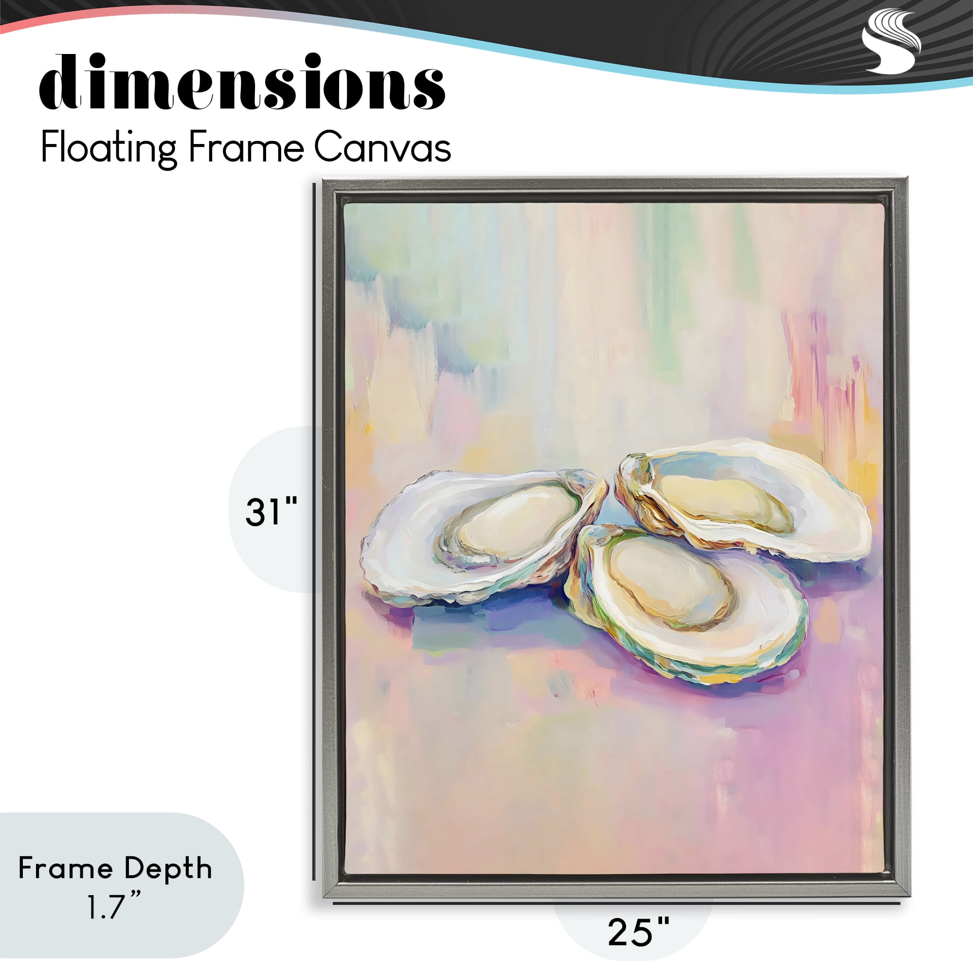 Stupell Industries Pastel Oysters Harmony Gray Framed Floater Canvas Wall Art, design by The Prints Vibe