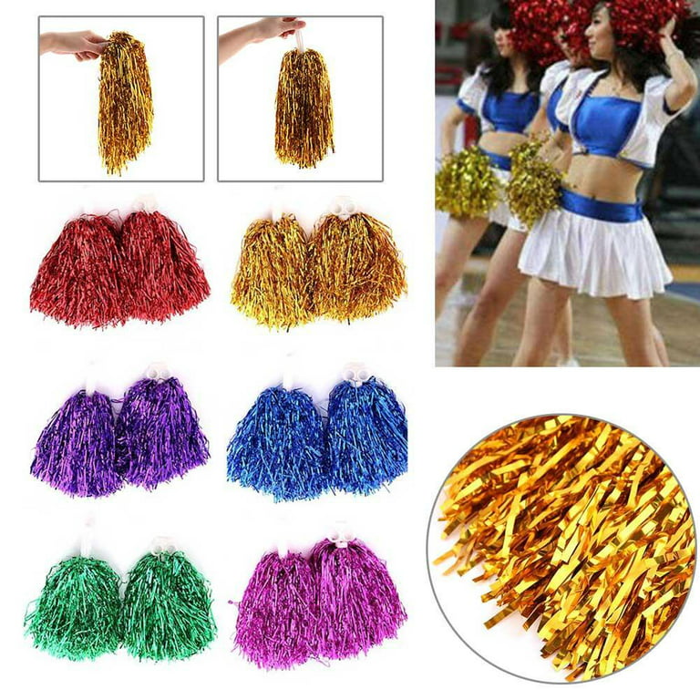 wouwaft 12pcs Cheer Dance Sport Competition Cheerleading Pom Poms Flower  Ball For for Football Basketball Match Pompon Children F8L8