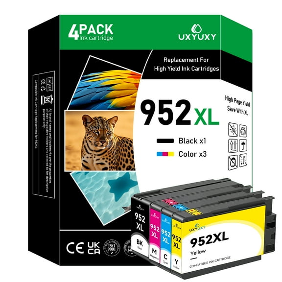 952XL Ink Cartridges Compaitble for 952 Ink Cartridges for Officejet Pro 8710 7740 7720 8720 Printer (Black, Cyan, Magenta, Yellow, 4 Pack)