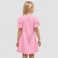 thumbnail image 5 of NOLDARES Princess Dress With Girls Birthday Party Toddler Ruffle Sleeve Fancy Outfit Gift(Pink,4-5 Years), 5 of 8