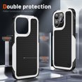 thumbnail image 3 of ELEHOLD for iPhone 14 Pro Max 2022 Fit Case, Military-Grade Dual Layer Raised Frame Screen & Camera Lens Protective Armor Hybrid PC+TPU Anti-Drop Shockproof Slim Rugged Case,White, 3 of 8