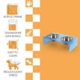 thumbnail image 7 of THE LICKER STORE Keaton 7.5" Medium/Large Modern Acrylic Rectangular Elevated Pet Feeder with 54oz 2-Stainless Steel Bowls, Blue/Chrome, DBL2001C, 7 of 7