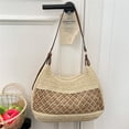 thumbnail image 3 of Yucurem Large Capacity Straw Crossbody Shoulder Bag, Handmade Woven Underarm Bags for Summer Travel Beach Vacation (White), 3 of 9