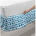 thumbnail image 2 of Elephant Bed Skirt, Children Kids Pattern Nursery Theme Blue Color Animals Horizontal Pattern, Elastic Bedskirt Dust Ruffle Wrap Around for Bedding Decor, 4 Sizes, Blue White, by Ambesonne, 2 of 2