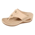 thumbnail image 2 of IUJSOY Womens Flip Flops Summer Wedge Shoes Cushion Footbed Boho Sandals Orthopedic Dress Slides, 2 of 6