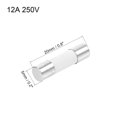 thumbnail image 2 of Fusibles de cartucho automotriz 12A 250V 5x20mm de cerámica de acción rápida para amplificador de coche, lámpara de ahorro de energía, balasto, 10 piezas, 2 of 2
