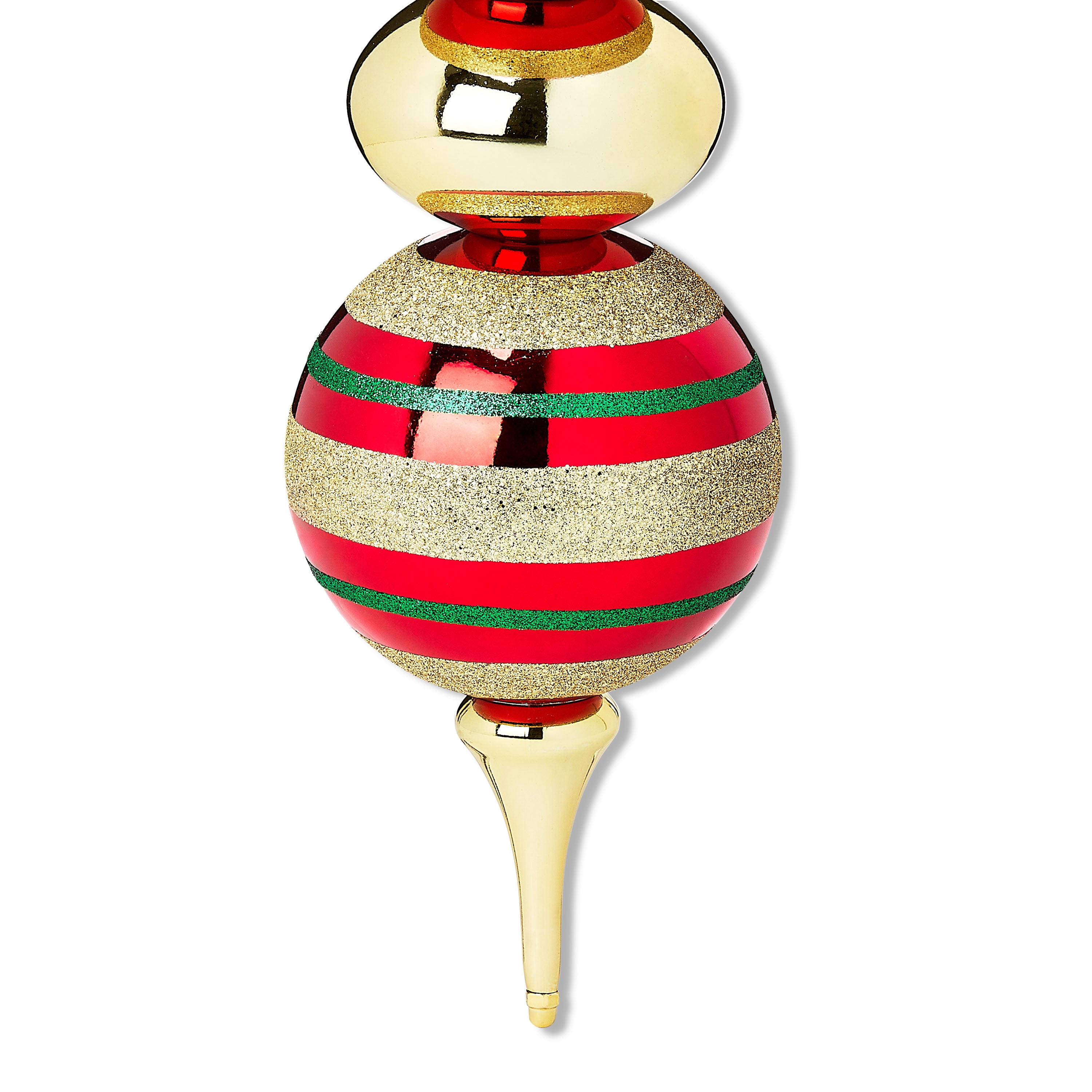 Red, Green, and Gold Jumbo Shatterproof Finial Christmas Ornament, 23", by Holiday Time