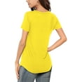 thumbnail image 3 of JYLFC Womens Shirts Short Sleeve V Neck Loose Casual Summer Tops, Yellow 2XL, 3 of 7