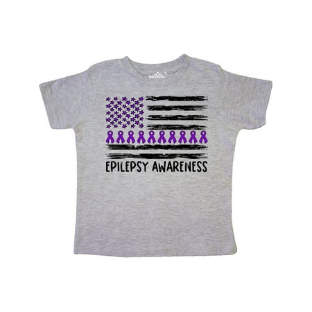 

Inktastic Epilepsy Awareness Purple Ribbons and Flag Gift Toddler Boy or Toddler Girl T-Shirt