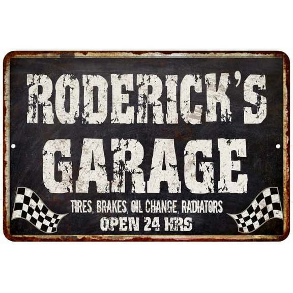 RODERICK'S Garage Black Grunge Gift Sign 12x18 Decor Gift 112180005479